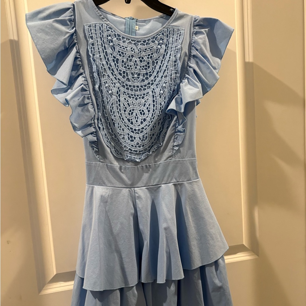 Amazon Light Blue Ruffled Jumpsuit